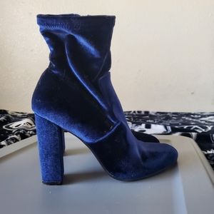 Steve Madden Blue Velvet Bootie Heels